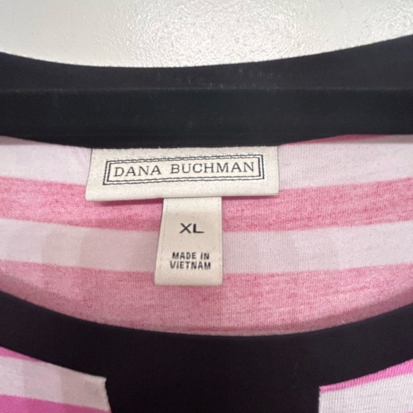 Dana Buchman Women's Multicolored Fluid Striped Pullover 3/4 Sleeve Top Size XL - Picture 2 of 5